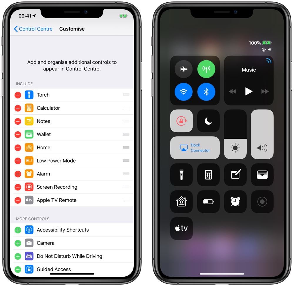 Customizing Control Center on iOS 12