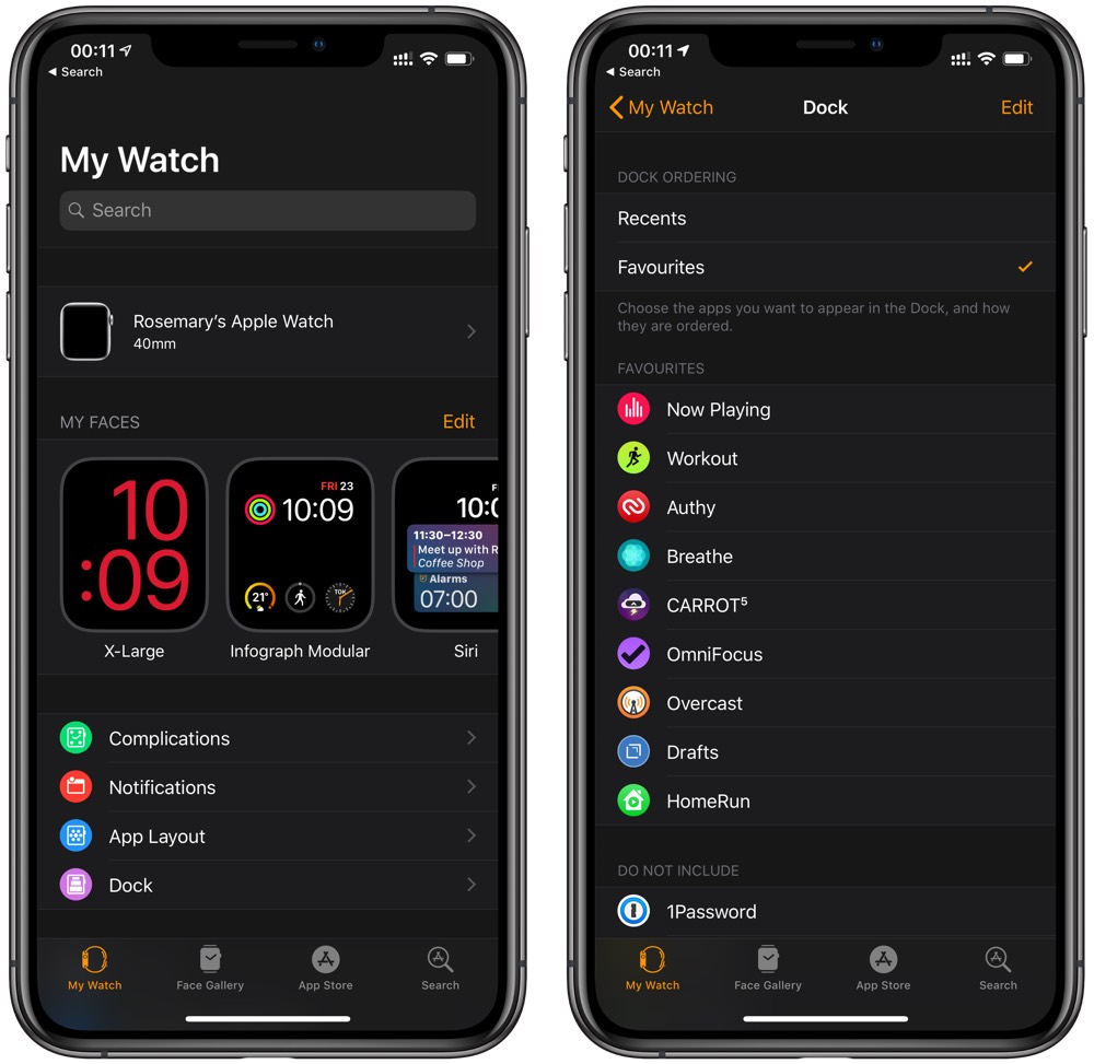 How to change display of apps on best sale apple watch