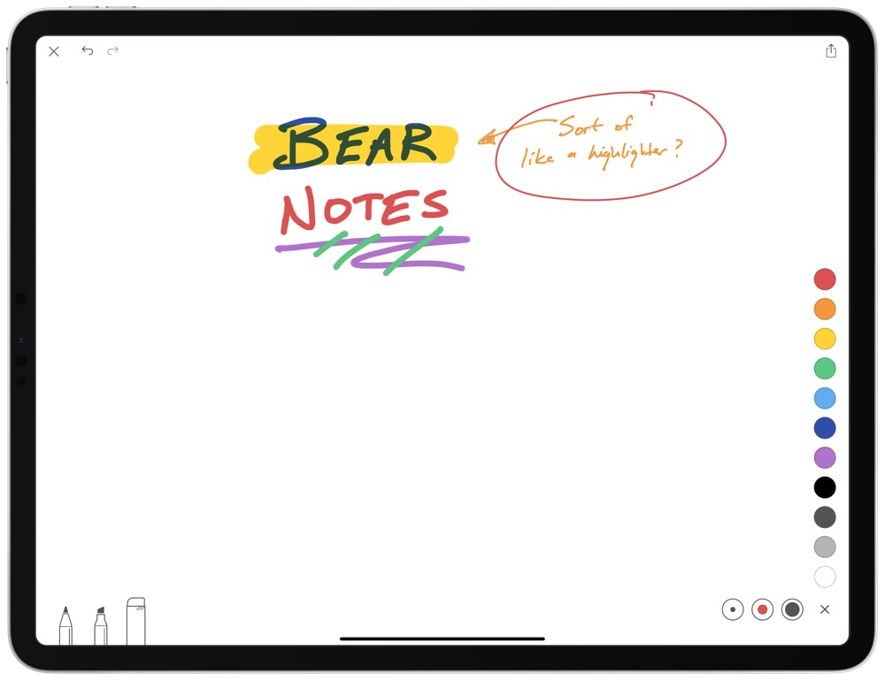 Bear's sketch functionality