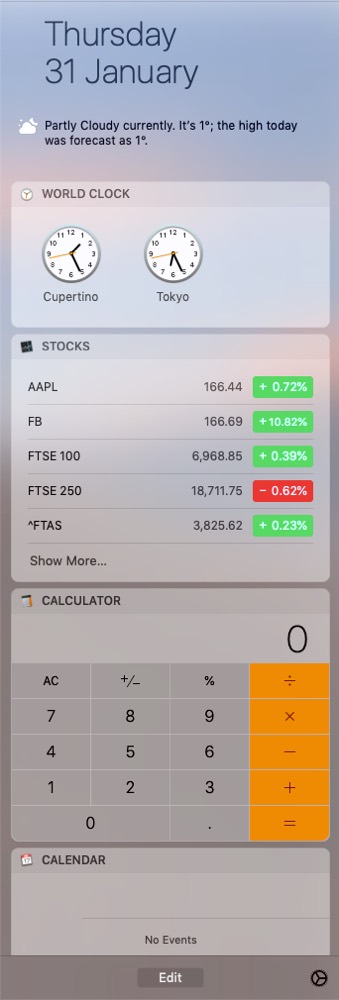 calendar widgets for mac