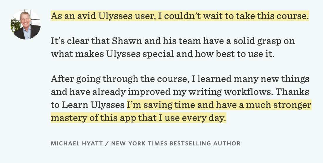 Michael Hyatt Learn Ulysses