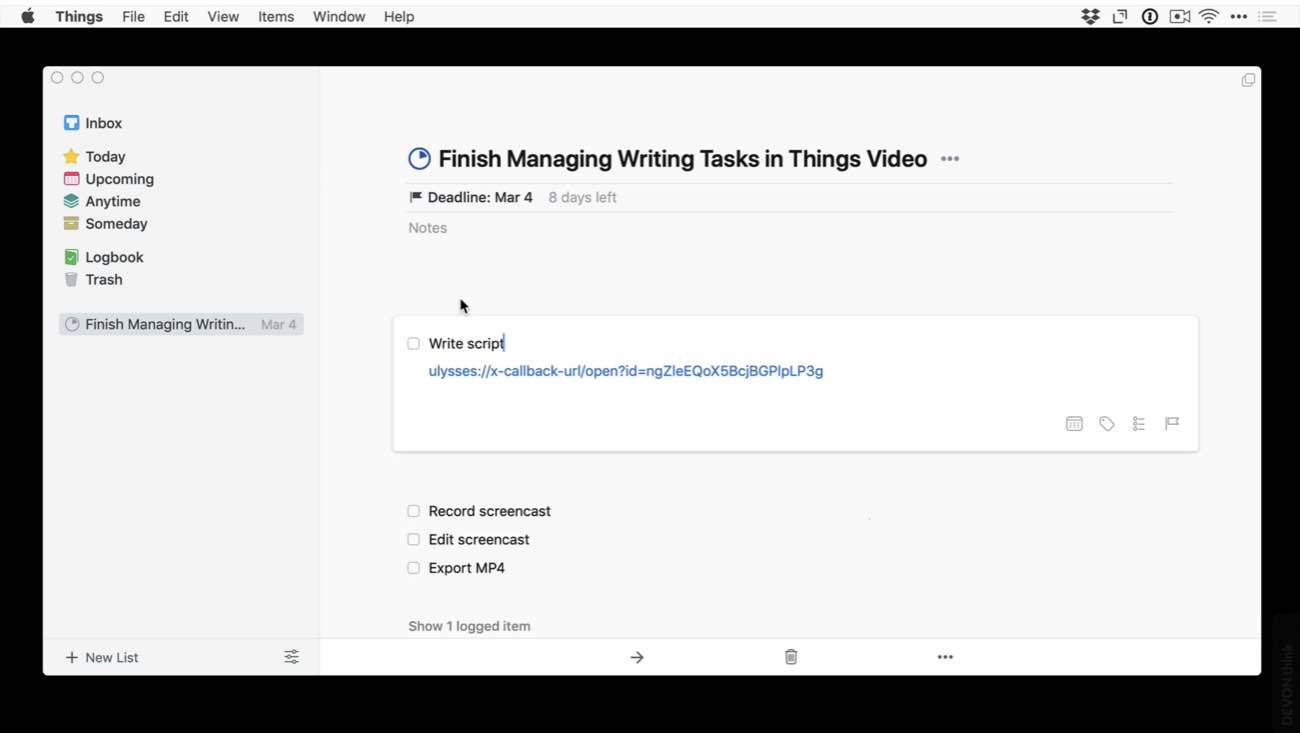 Combining Things and Ulysses to Manage and Automate Your Writing Tasks