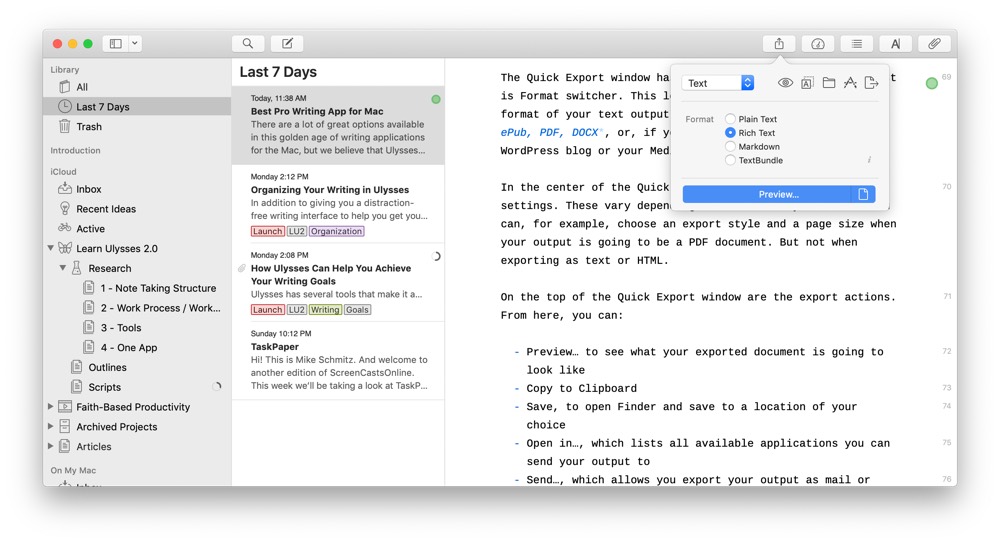 in scrivener change the font for all projects for mac