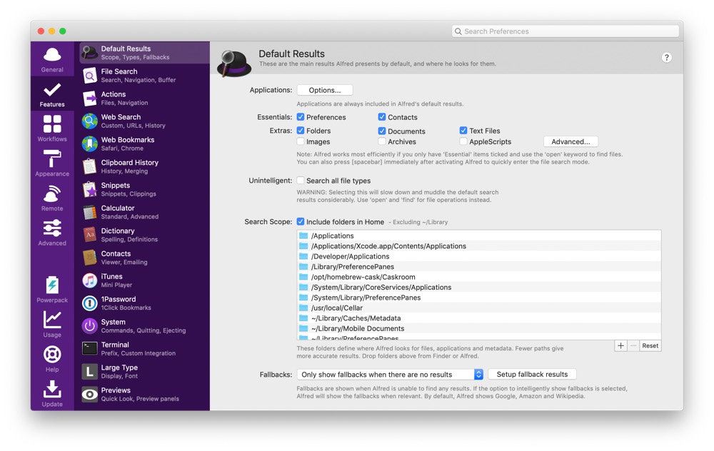 alfred 4 for mac workflows