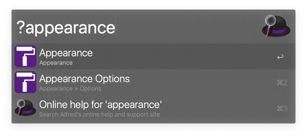 Alfred preferences search example