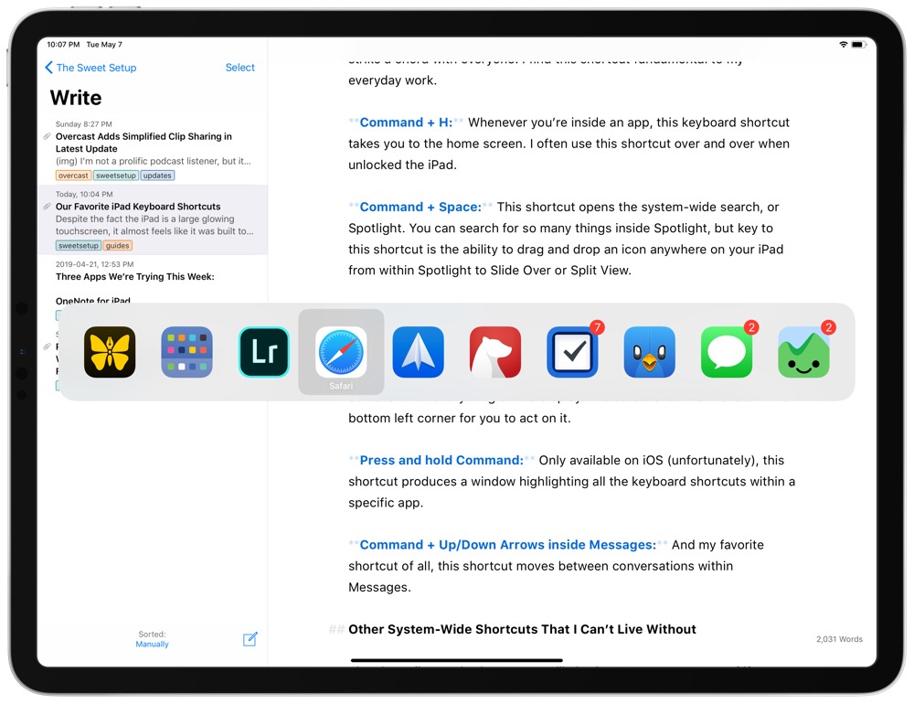 iPad Keyboard Shortcuts