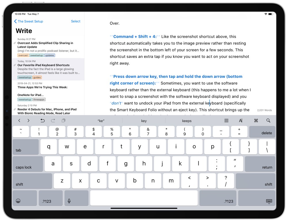iPad Keyboard Shortcuts