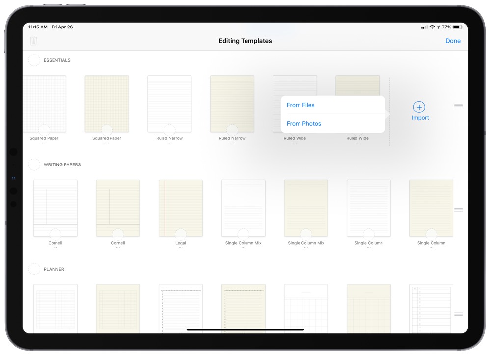 notability custom templates