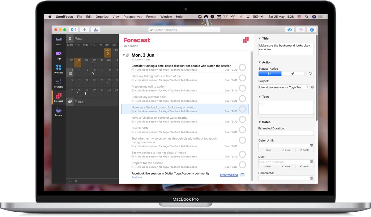 Plan Your Workday with OmniFocus 3 and the Complete Calendar Method