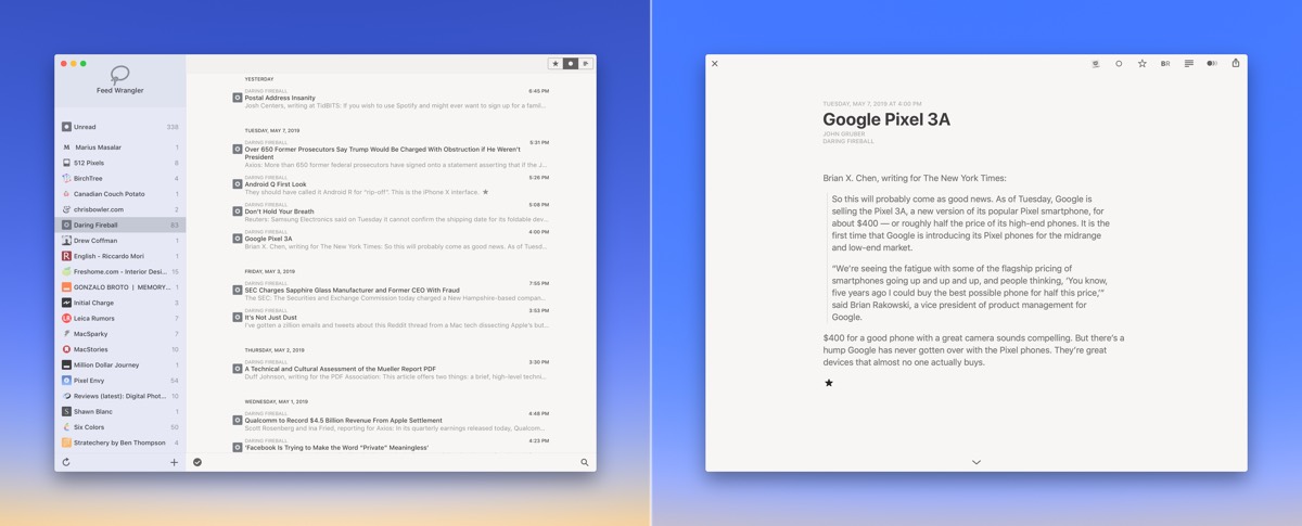 Rss reader for safari