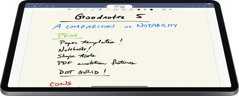 GoodNotes handwriting