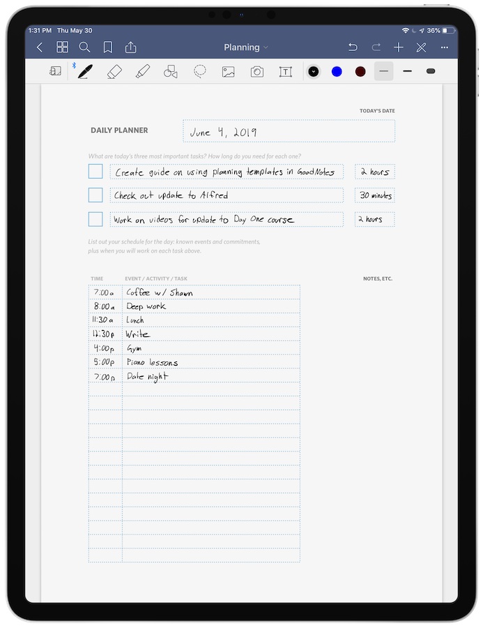 How to Use Custom Planning Templates Inside of GoodNotes The Sweet Setup