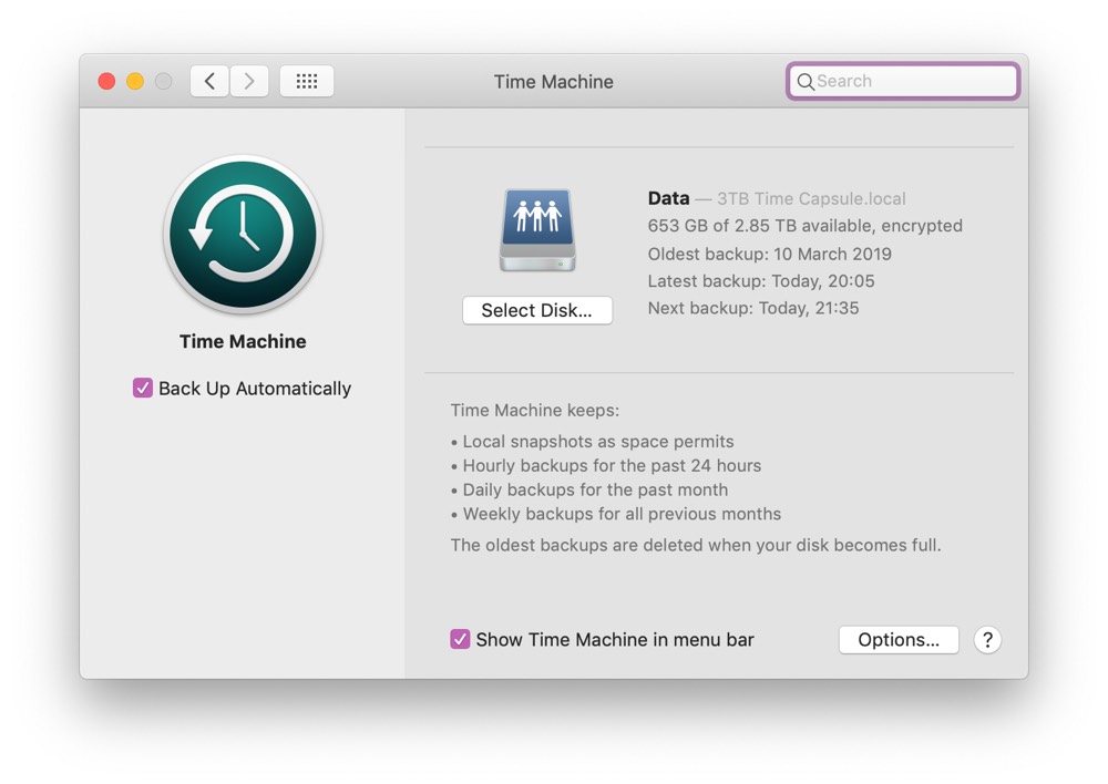 before using mac time machine