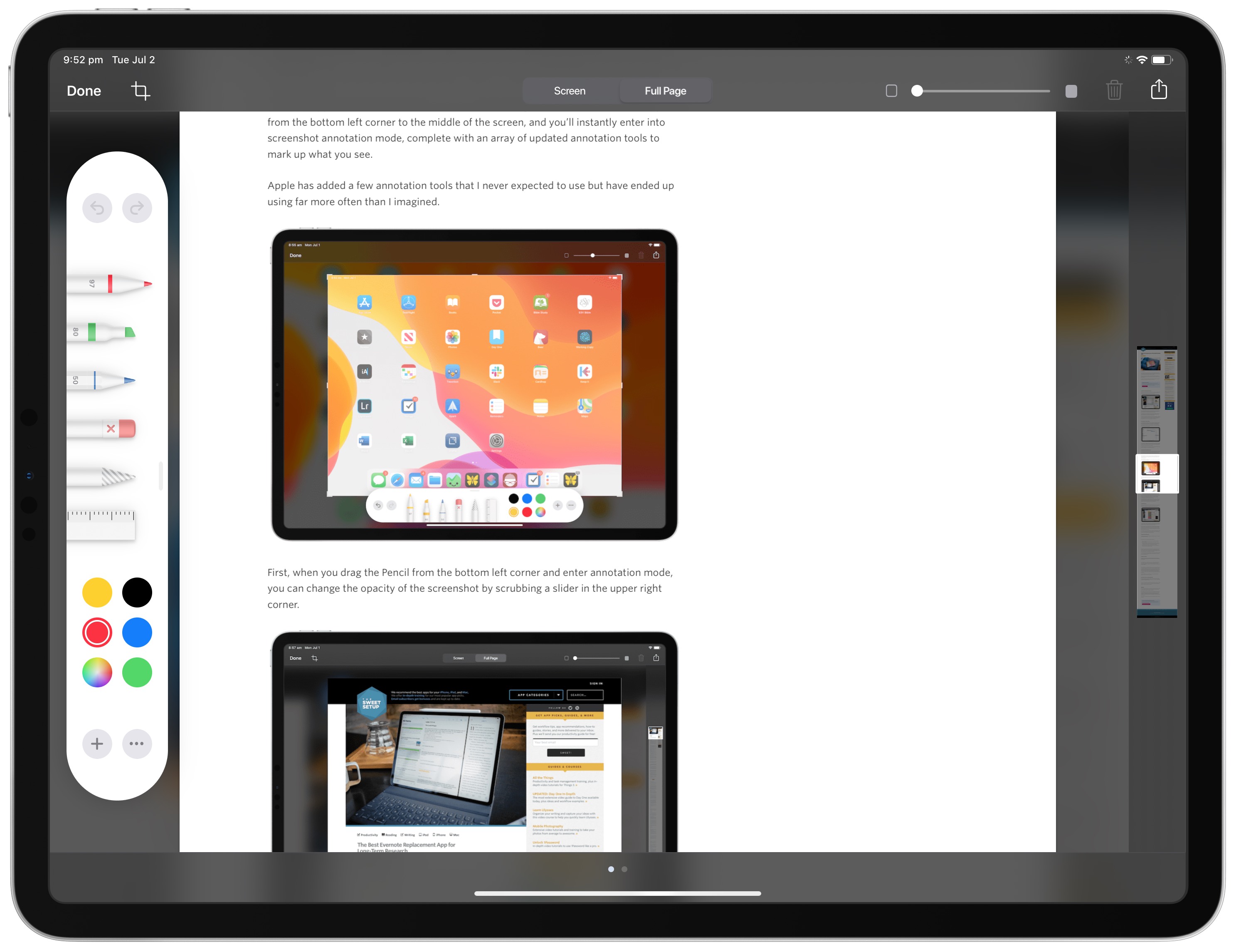 Taking, Annotating, and Sharing Screenshots in iPadOS The Sweet Setup