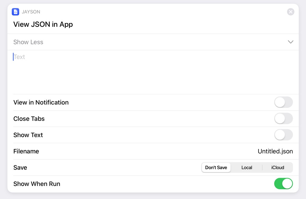 A new action to view JSON in Jayson