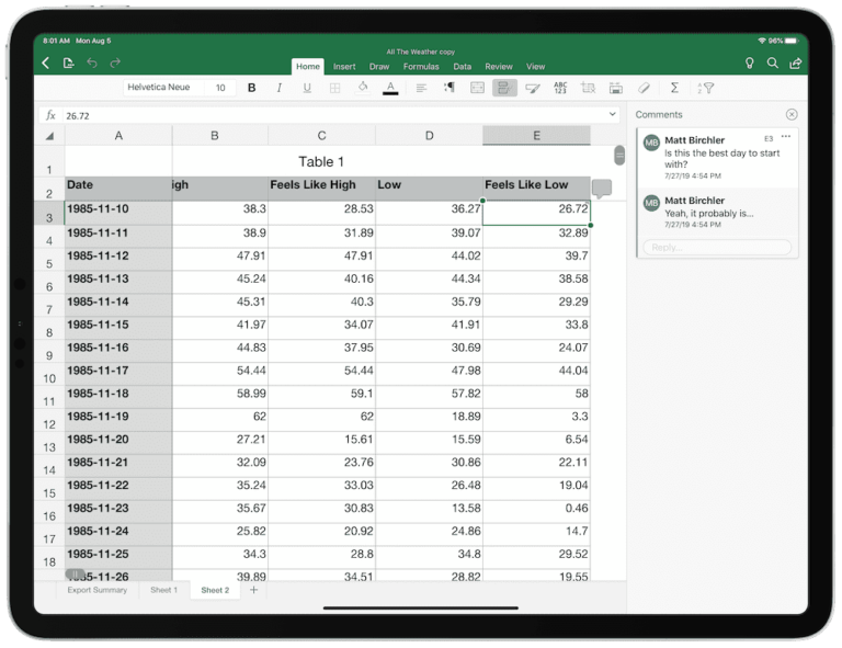 Excel Spreadsheet with Frame The Sweet Setup