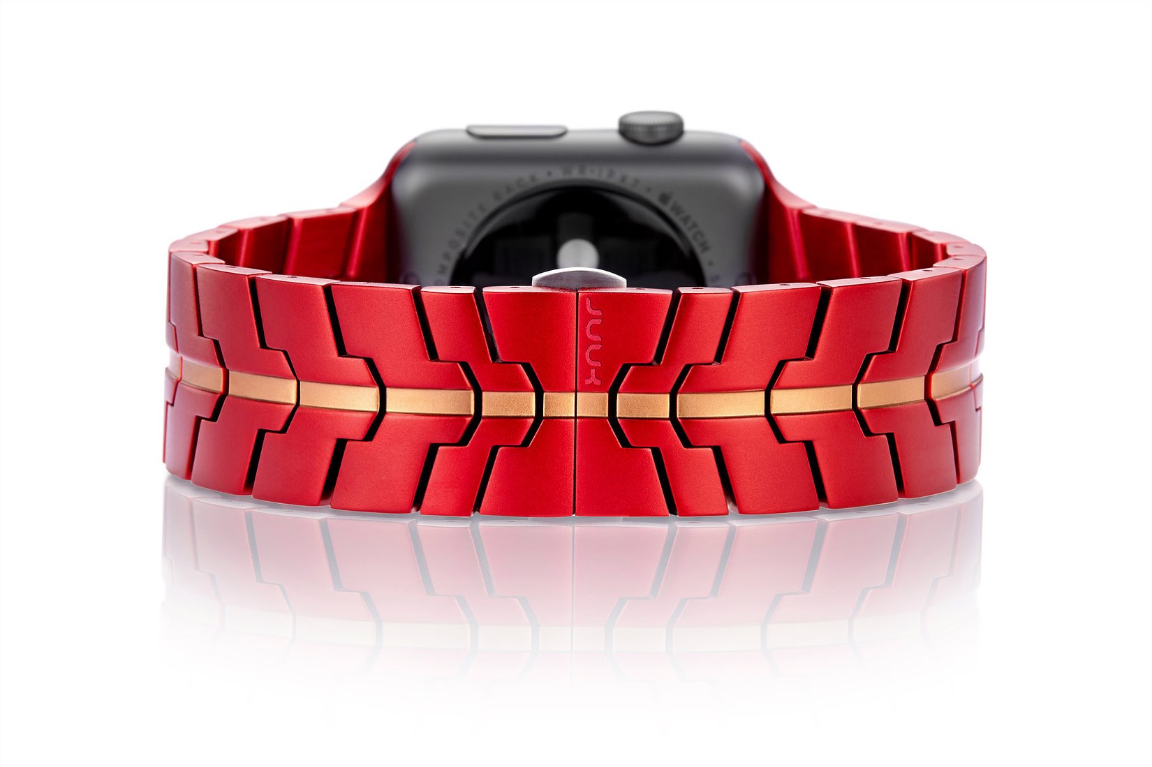 Red metal apple online watch band