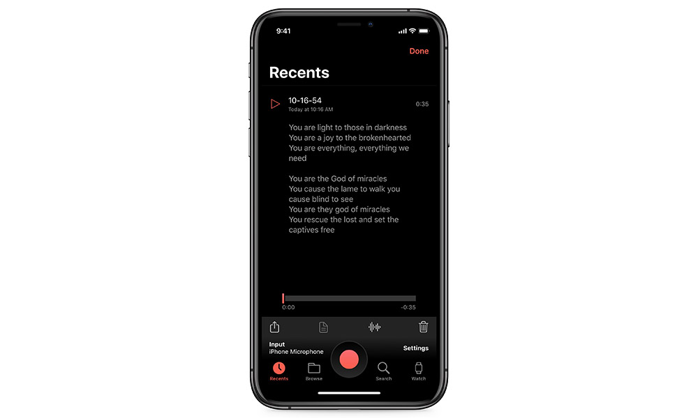 ios just press record