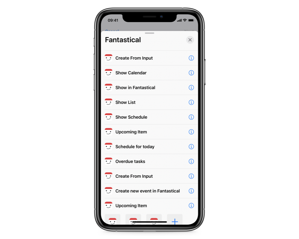 Fantastical 3 iPhone Shortcuts Actions