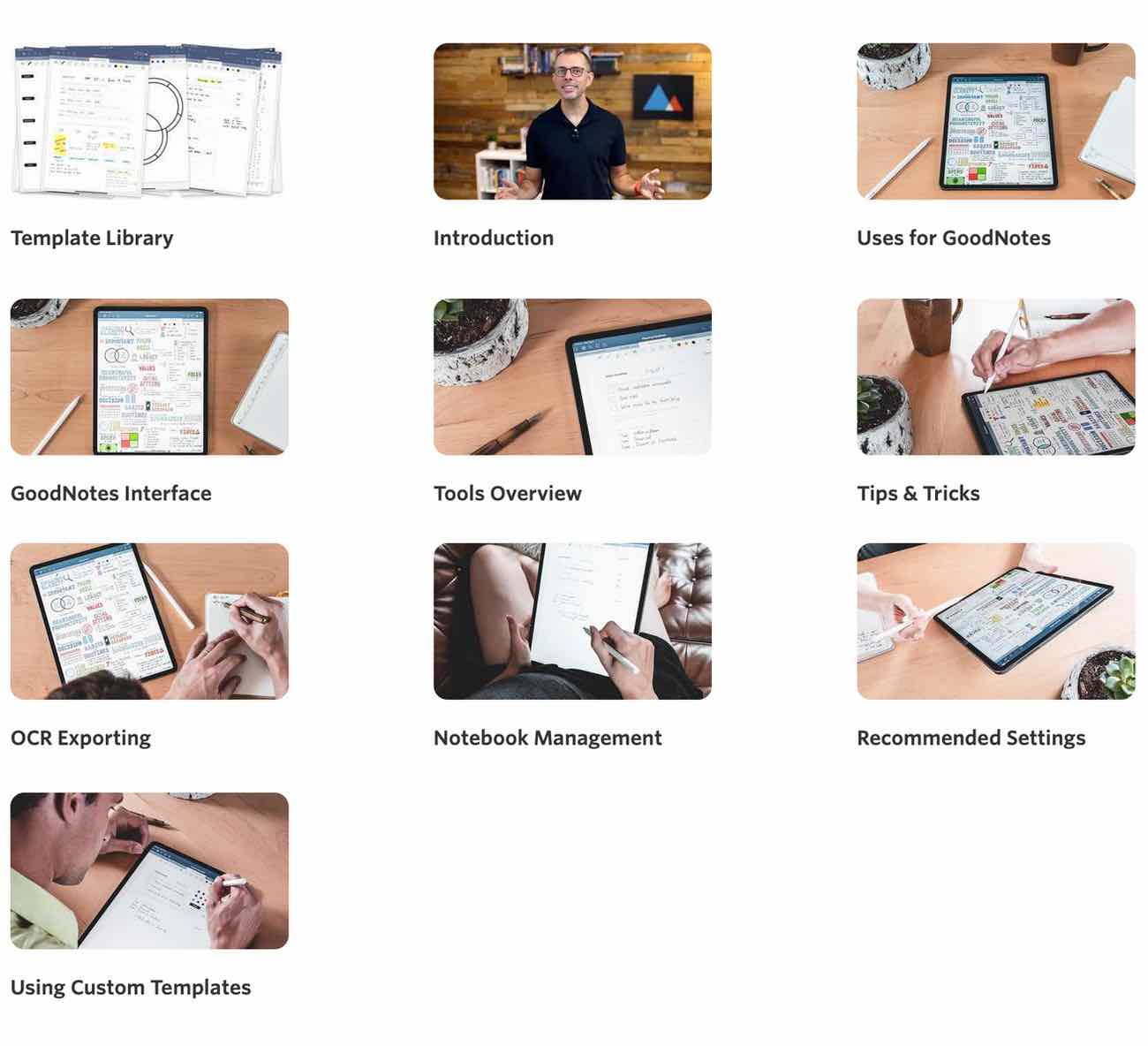 GoodNotes Screencast Tutorials - course video overview