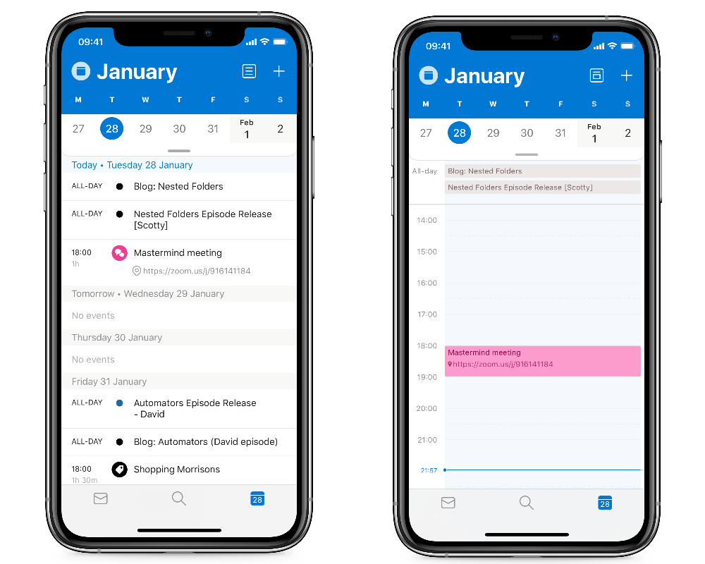 Outlook Calendar App