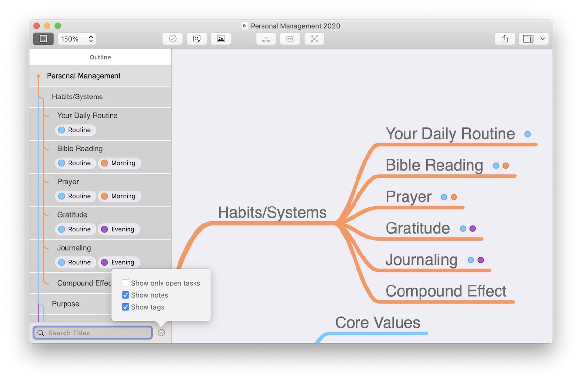 Outline View in MindNode 7