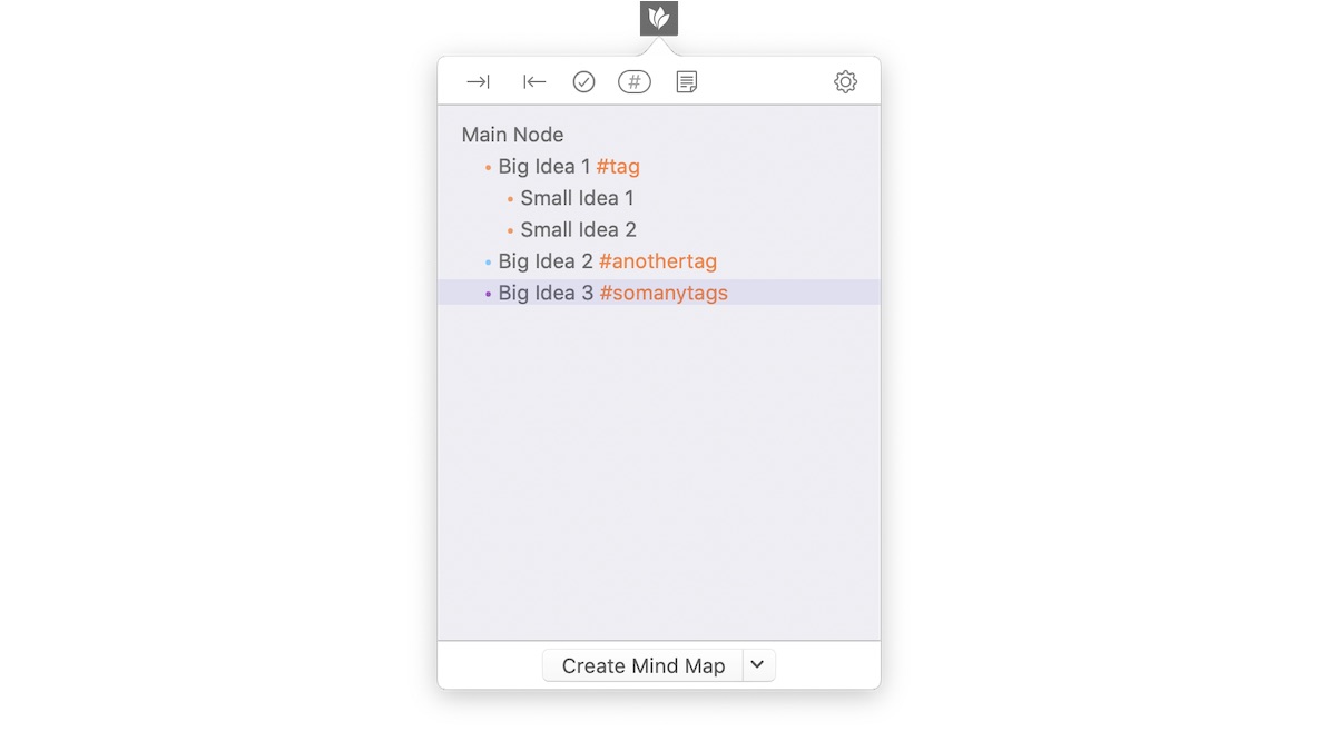 Quick Entry in MindNode on the Mac