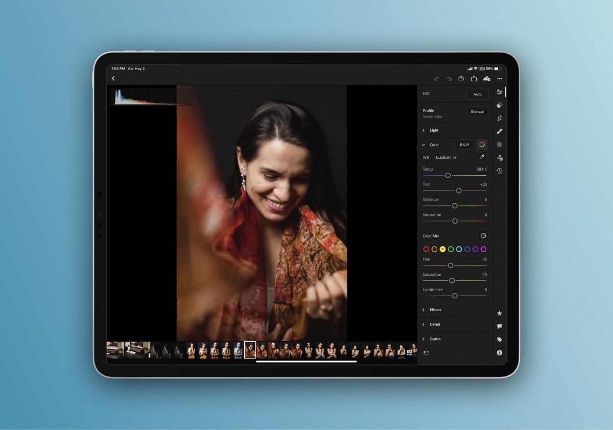 You can’t go wrong with Lightroom’s professional editing tools.