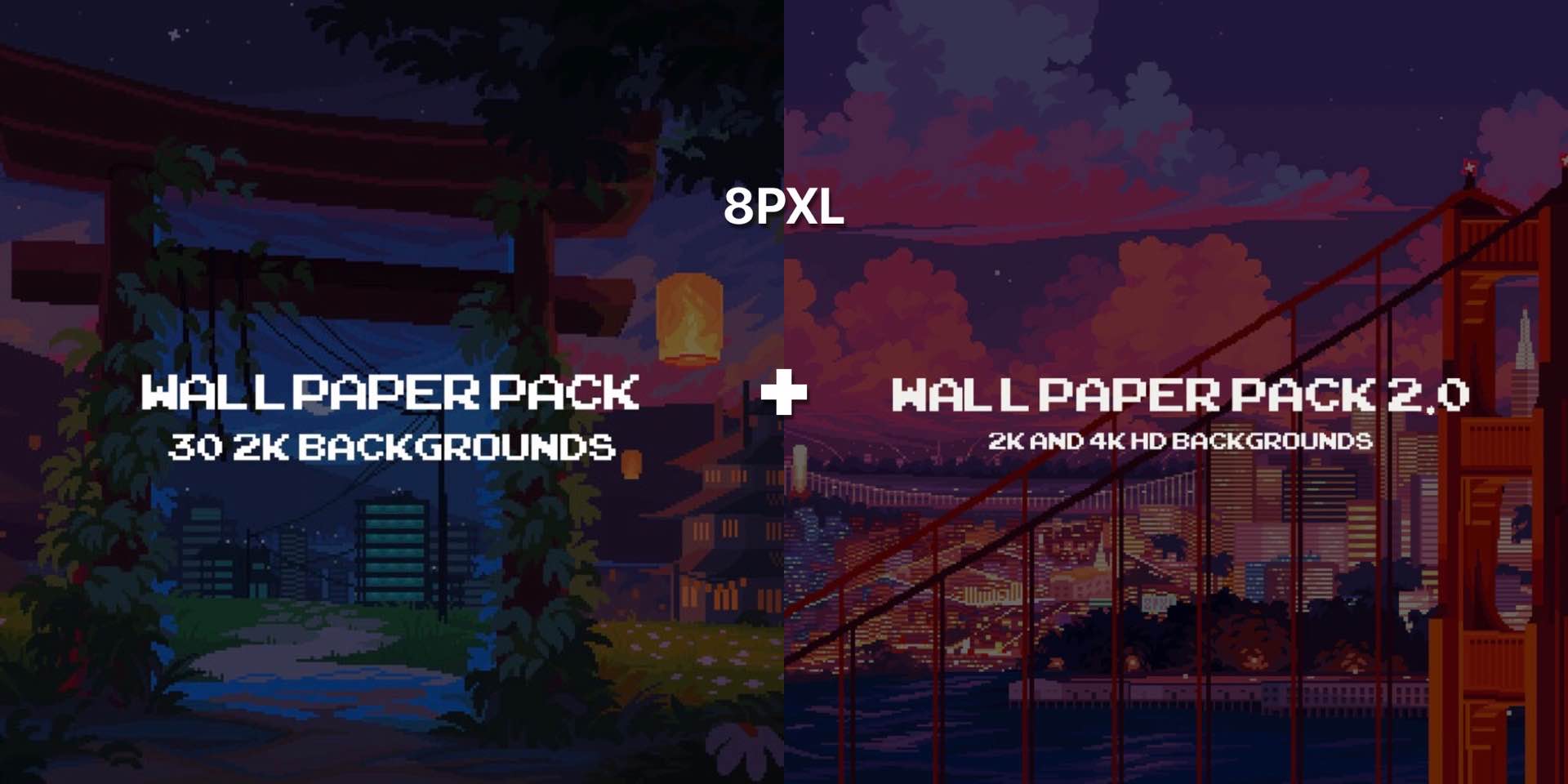 “8pxl” HD Pixel Art Wallpaper Packs (Desktop & Mobile)