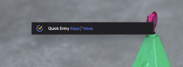 Screenshot of quick entry dialog on macOS