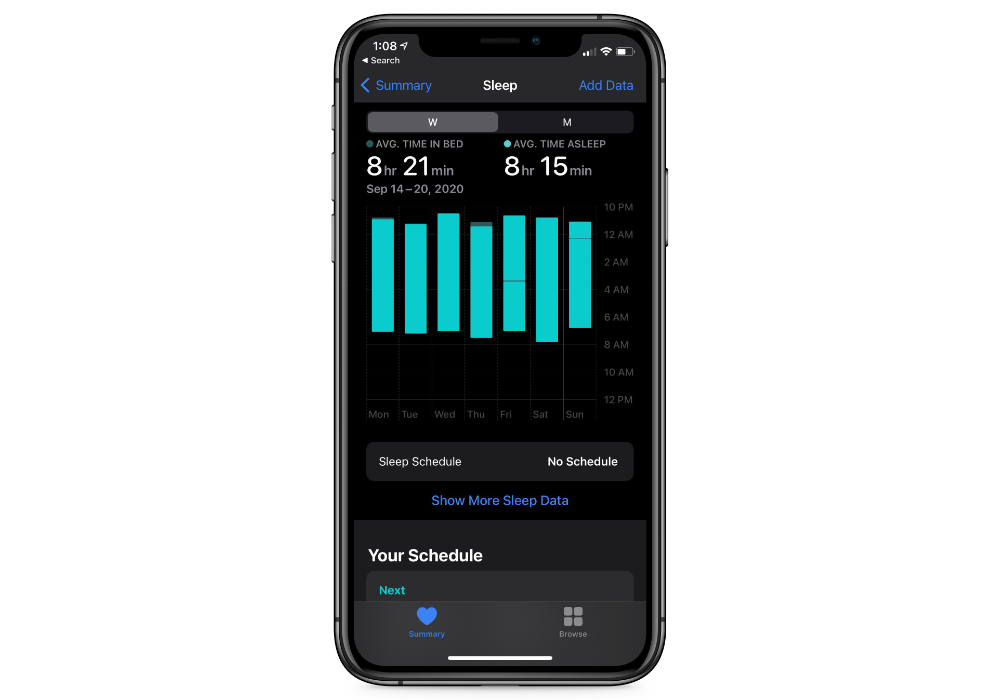 watchOS 7 Sleep Tracking