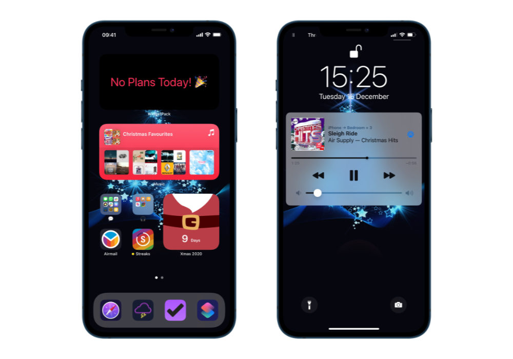 Rose's Festive iOS 14.3 Home Screen