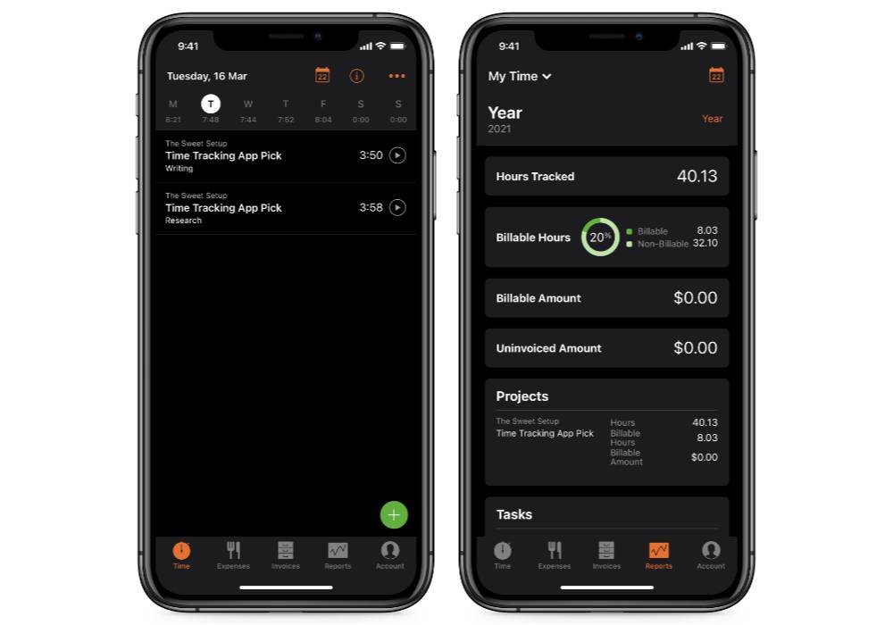 harvest time tracking idle settings