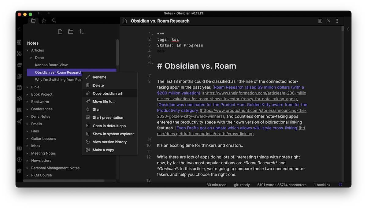 obsidian productivity app