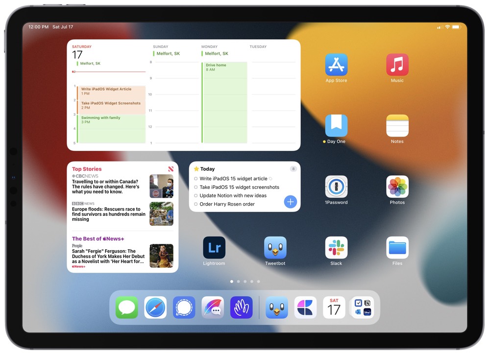 A Look at Big Widgets and Focused Home Screens in iPadOS 15 The Sweet