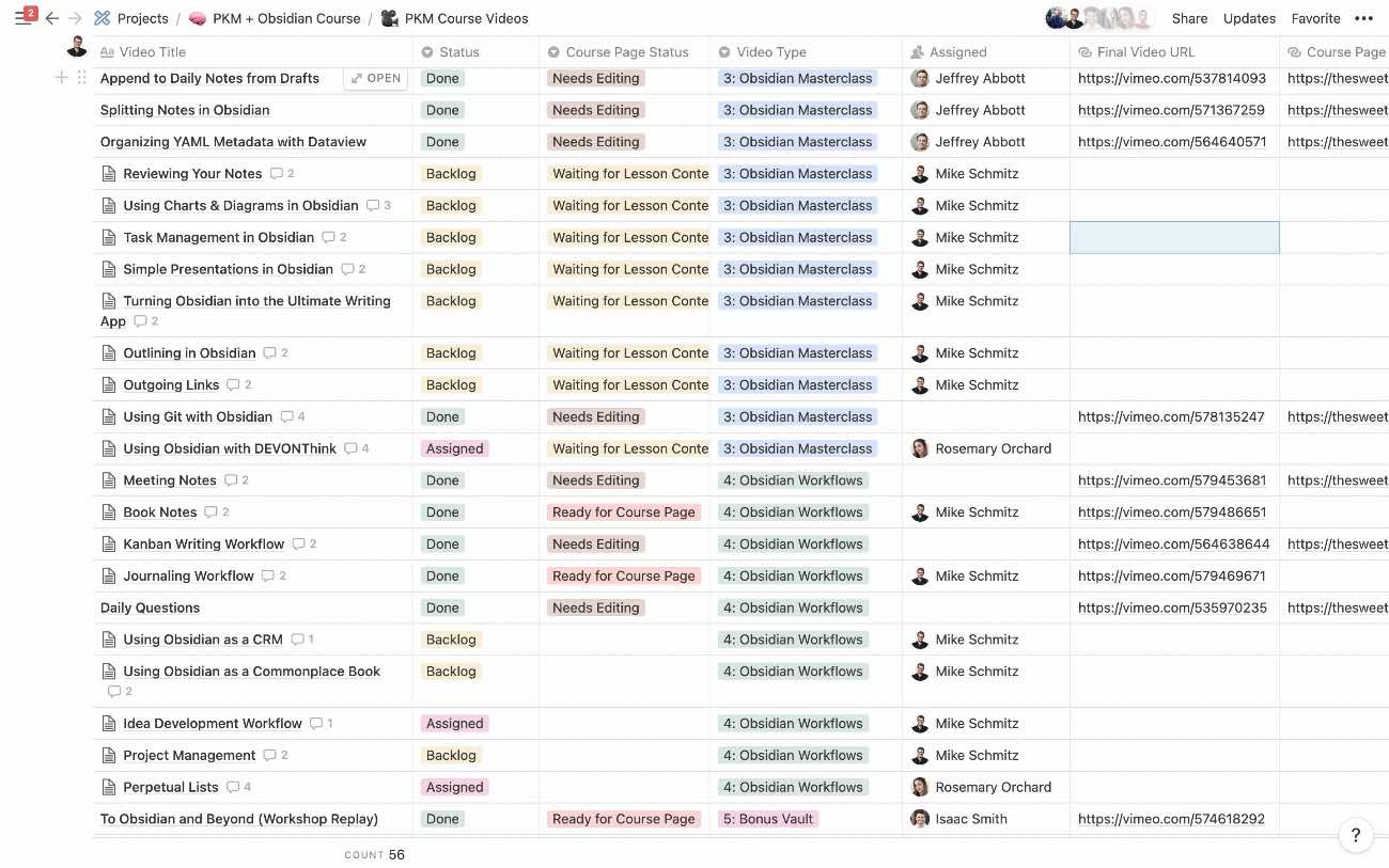 Notion Video Production Tracker