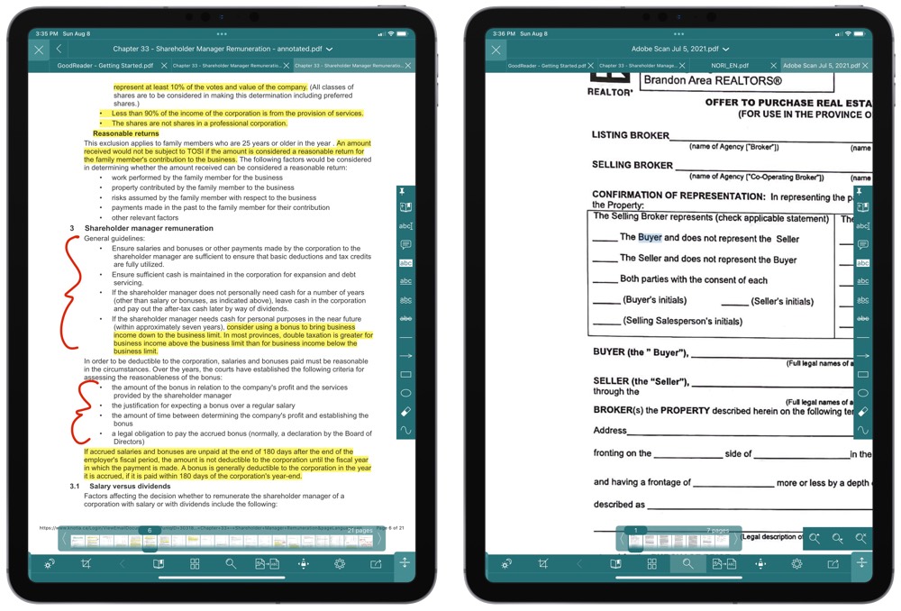 can you highlight a doc file in goodreader app