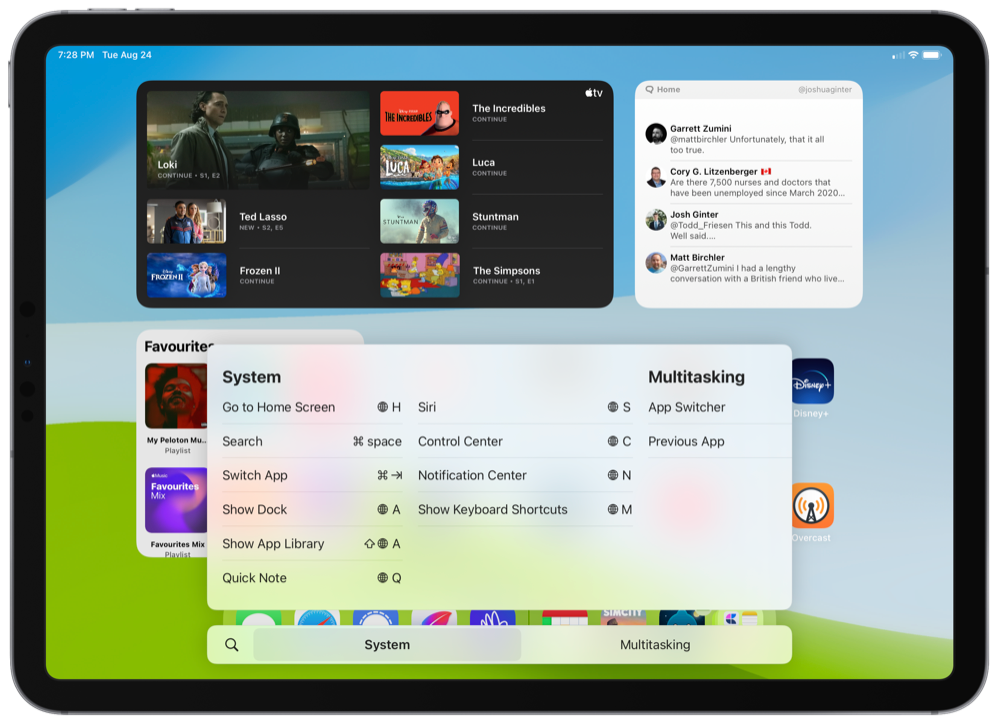 Global Keyboard Shortcuts for Multitasking in iPadOS 15