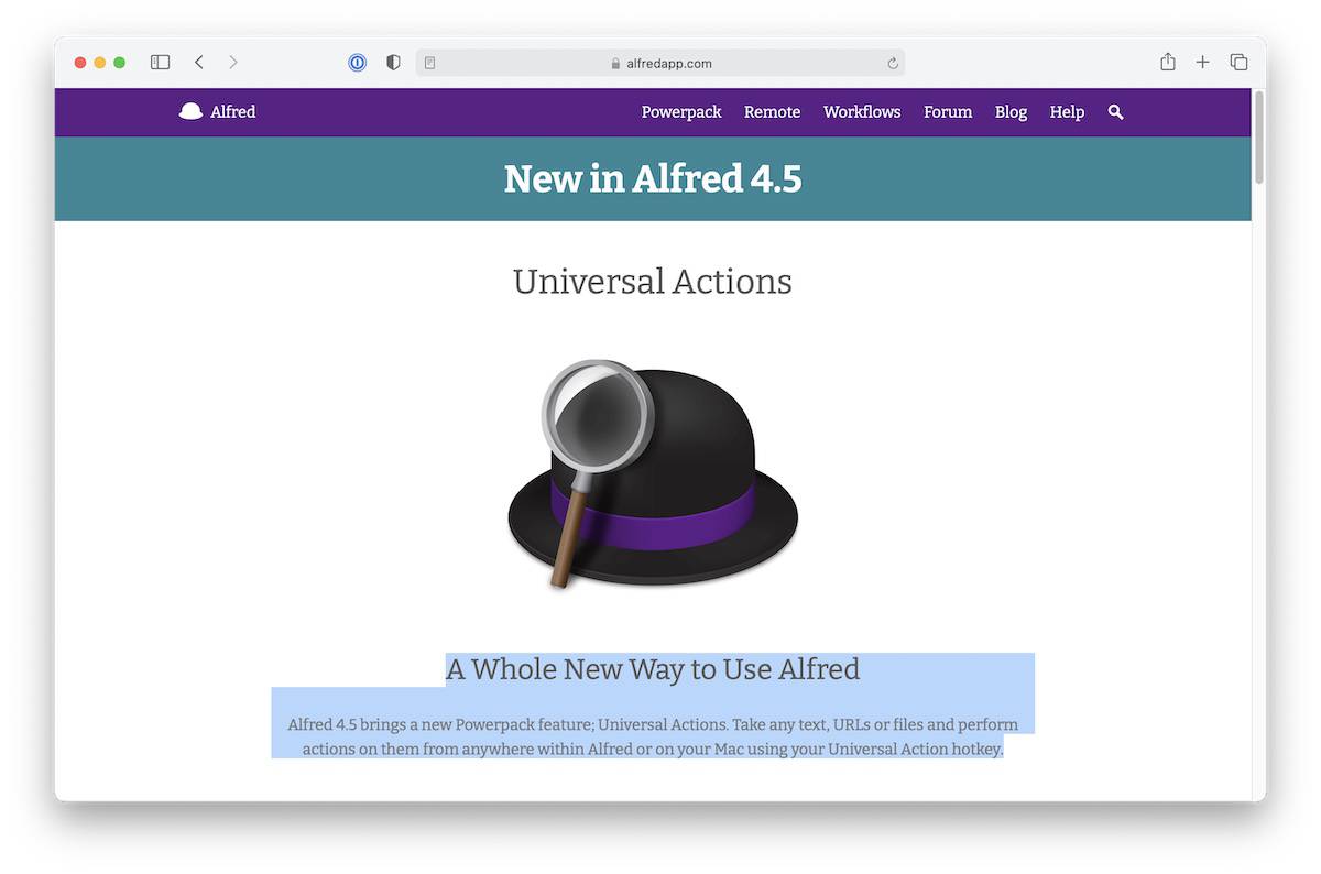 Alfred Adds Universal Actions With 45 Update The Sweet Setup