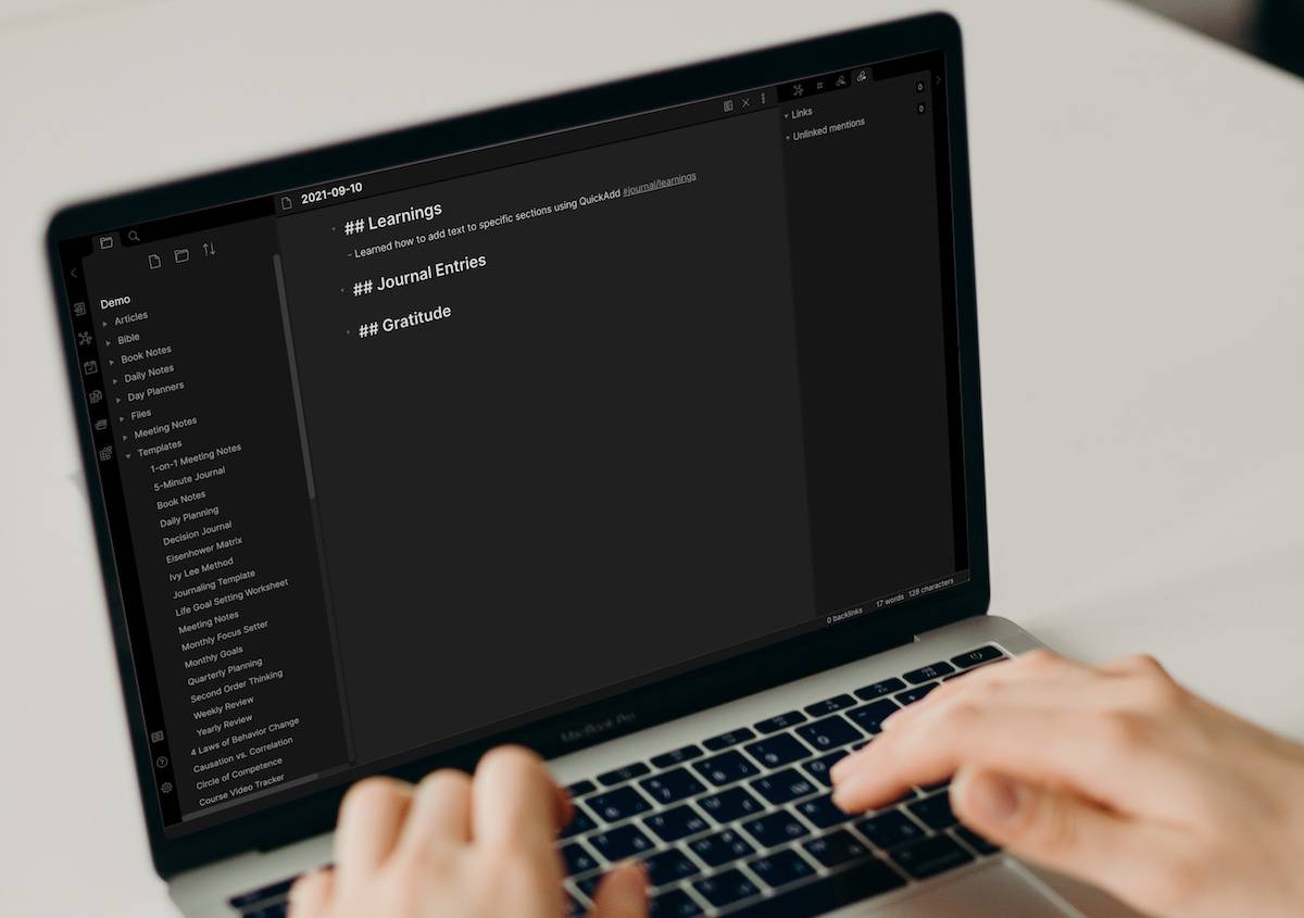Journaling Workflow for Appending to Daily Notes with QuickAdd (VIDEO)