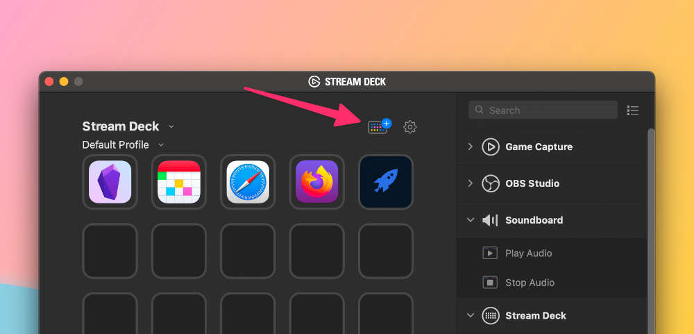 stream deck store button