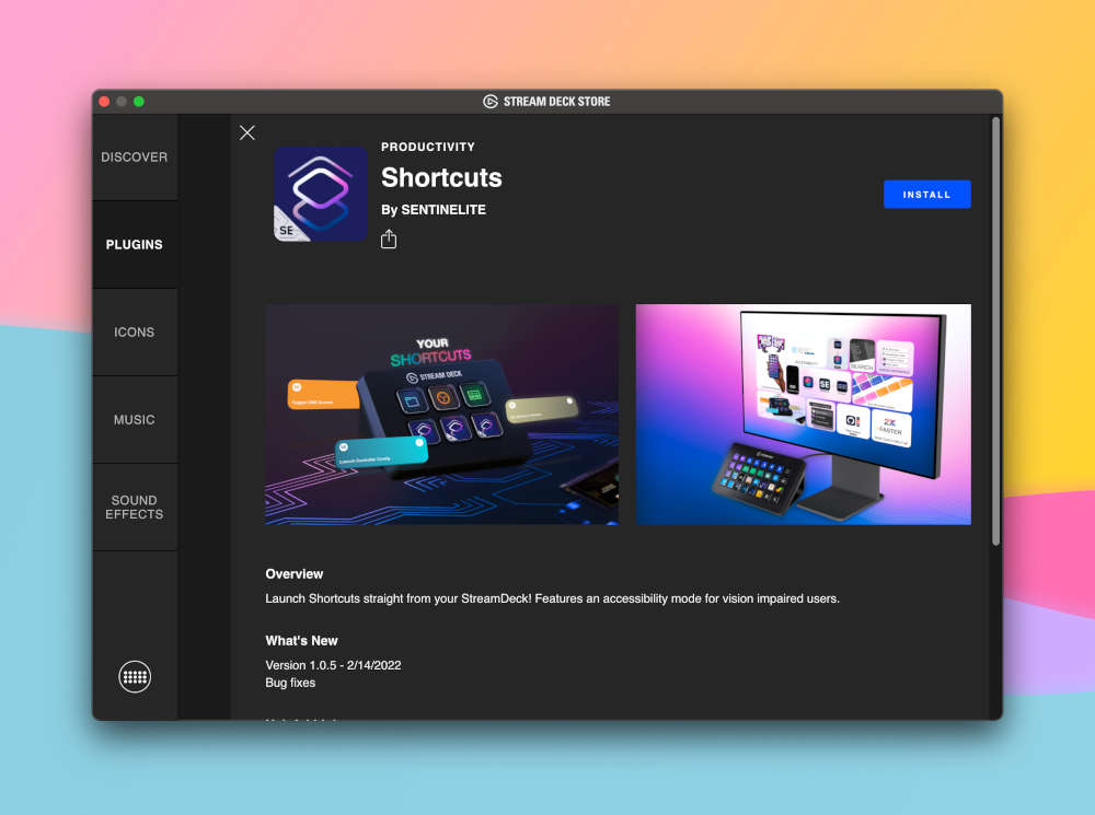 shortcuts plugin listing