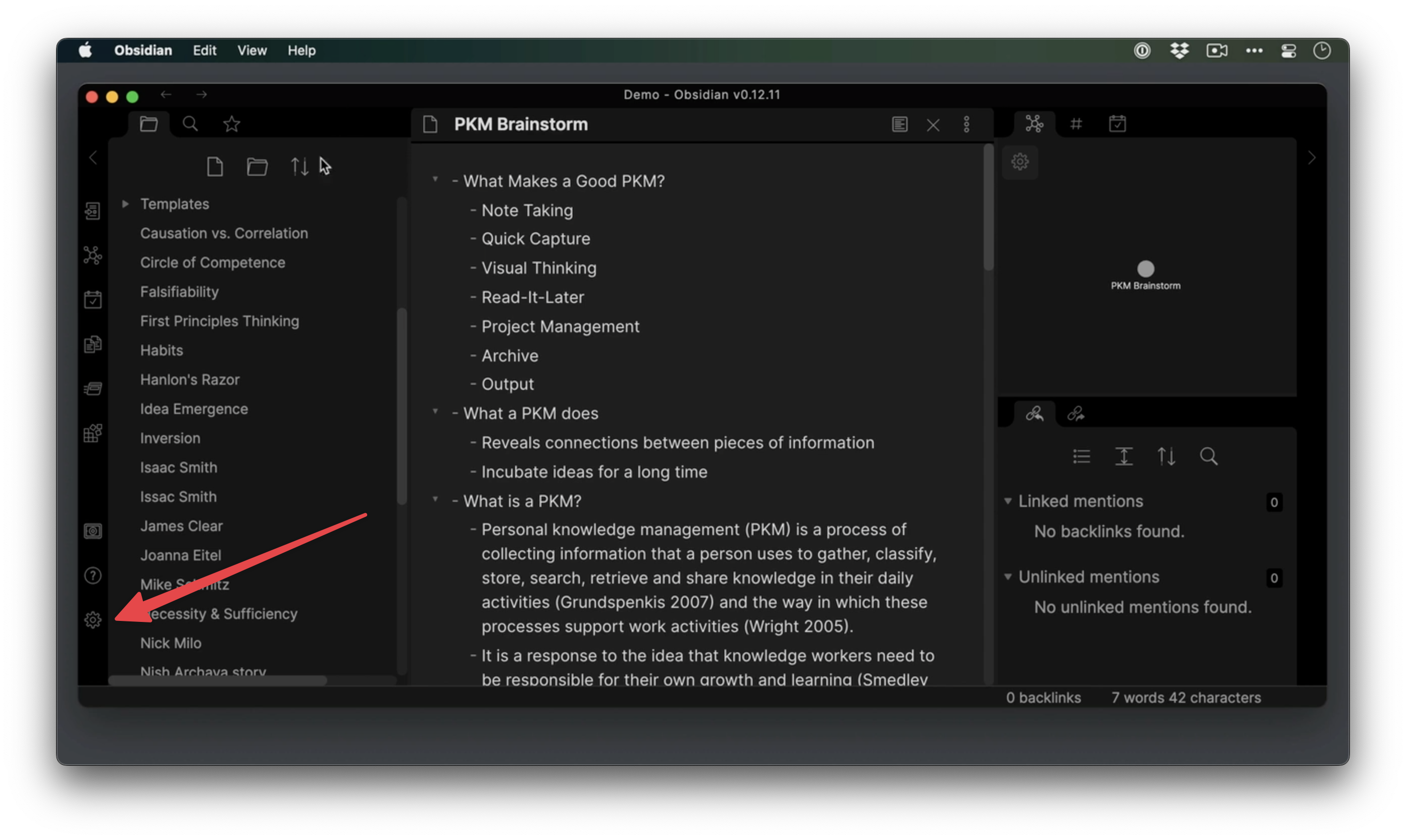 Obsidian Outlining Settings