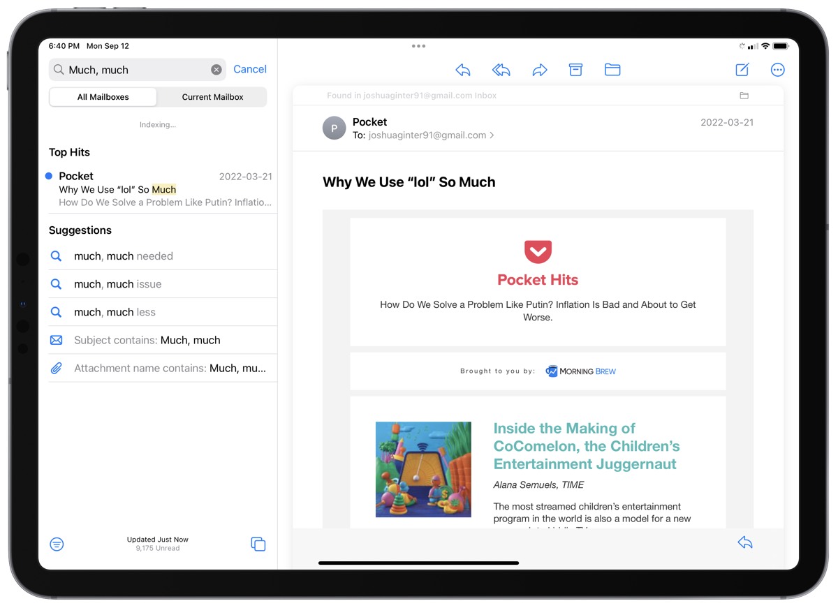 mail app ios 16