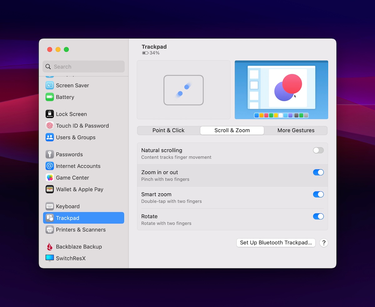 Customizing Trackpad Gestures in macOS Ventura