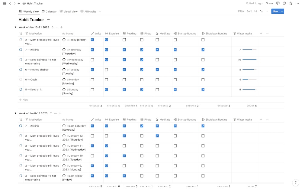 notion habit tracker template