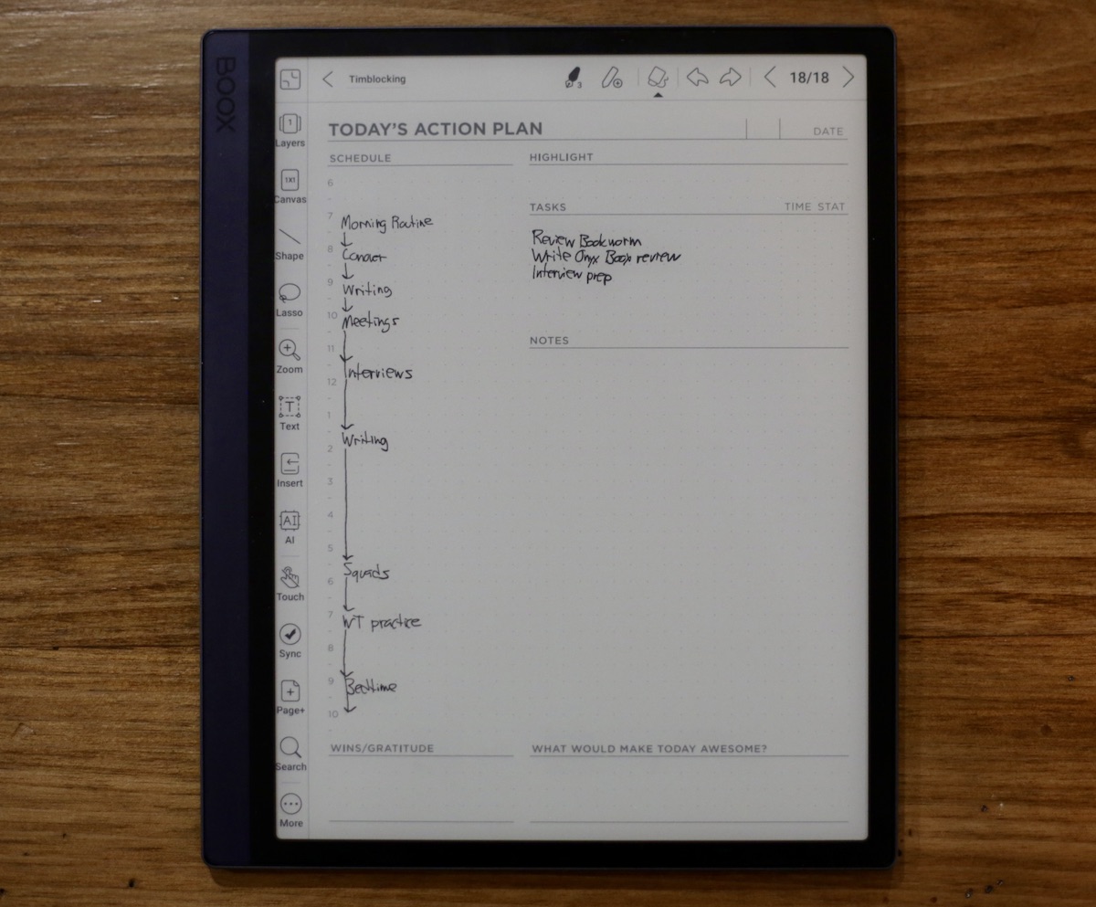 The Onyx Boox Note Air2 Plus is hands down my favorite E Ink tablet
