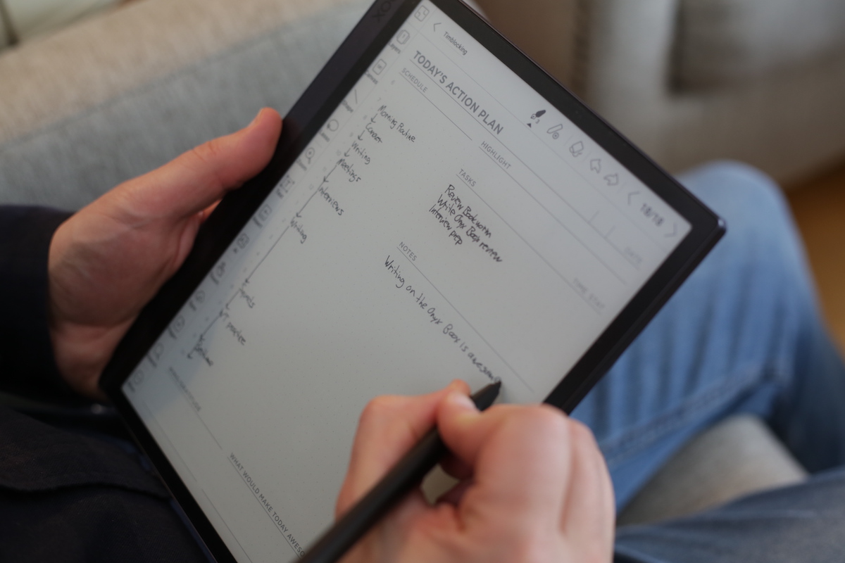 Time Blocking Using a Custom Template on the Onyx Boox Tab Ultra – The  Sweet Setup