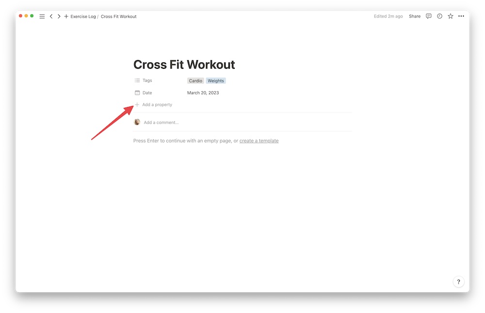 Workout Log Database