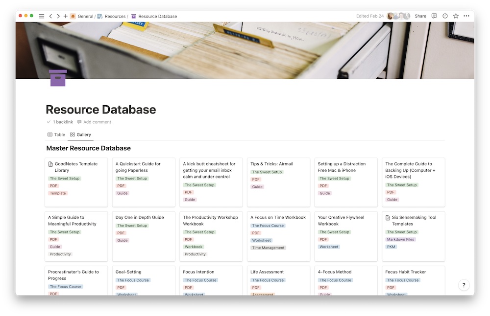 How We Created our Master Resource Database – The Sweet Setup